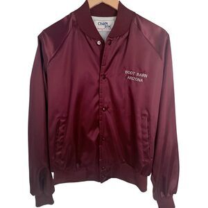 Chalk Line Burgundy Lined Graphic Jacket Nylon Collared Men's Medium